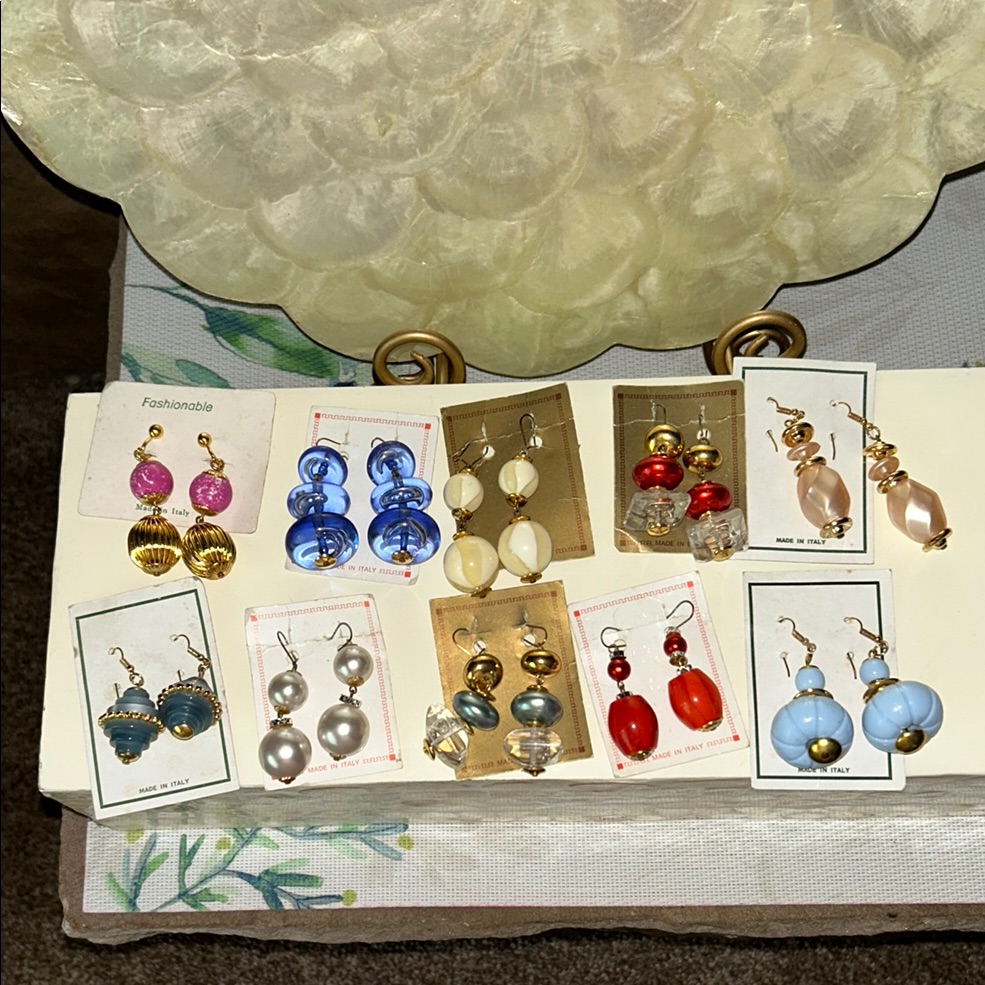 Vintage Lot Of Funky And Unique Earrings Made In Italy.